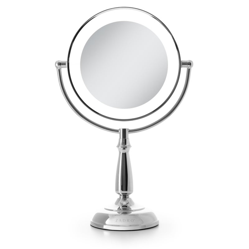Zadro 11" Makeup Mirror with Lights and Magnification Dimmable Touch LED Lighted Makeup Mirror with Magnification (Large | 11" x 17" | 10X/1X, Chrome) - Image 1
